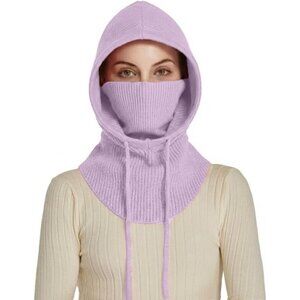 Women Winter Hats Winter Face Mask Ski Mask Warm Face Cover Neck Warmer Purple